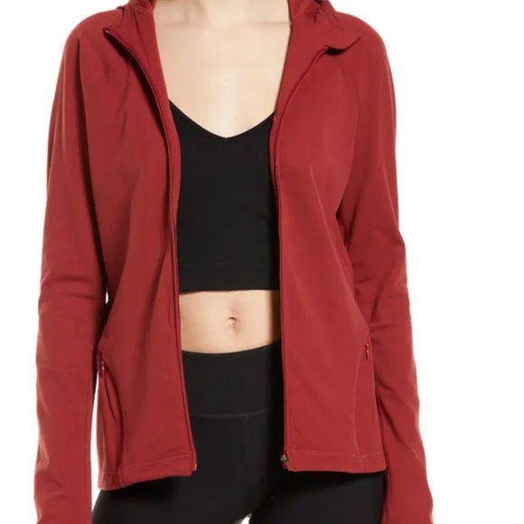 Sweaty Betty Super Soft Workout Zip Jacket Falu Red Large NEW - Picture 8 of 9